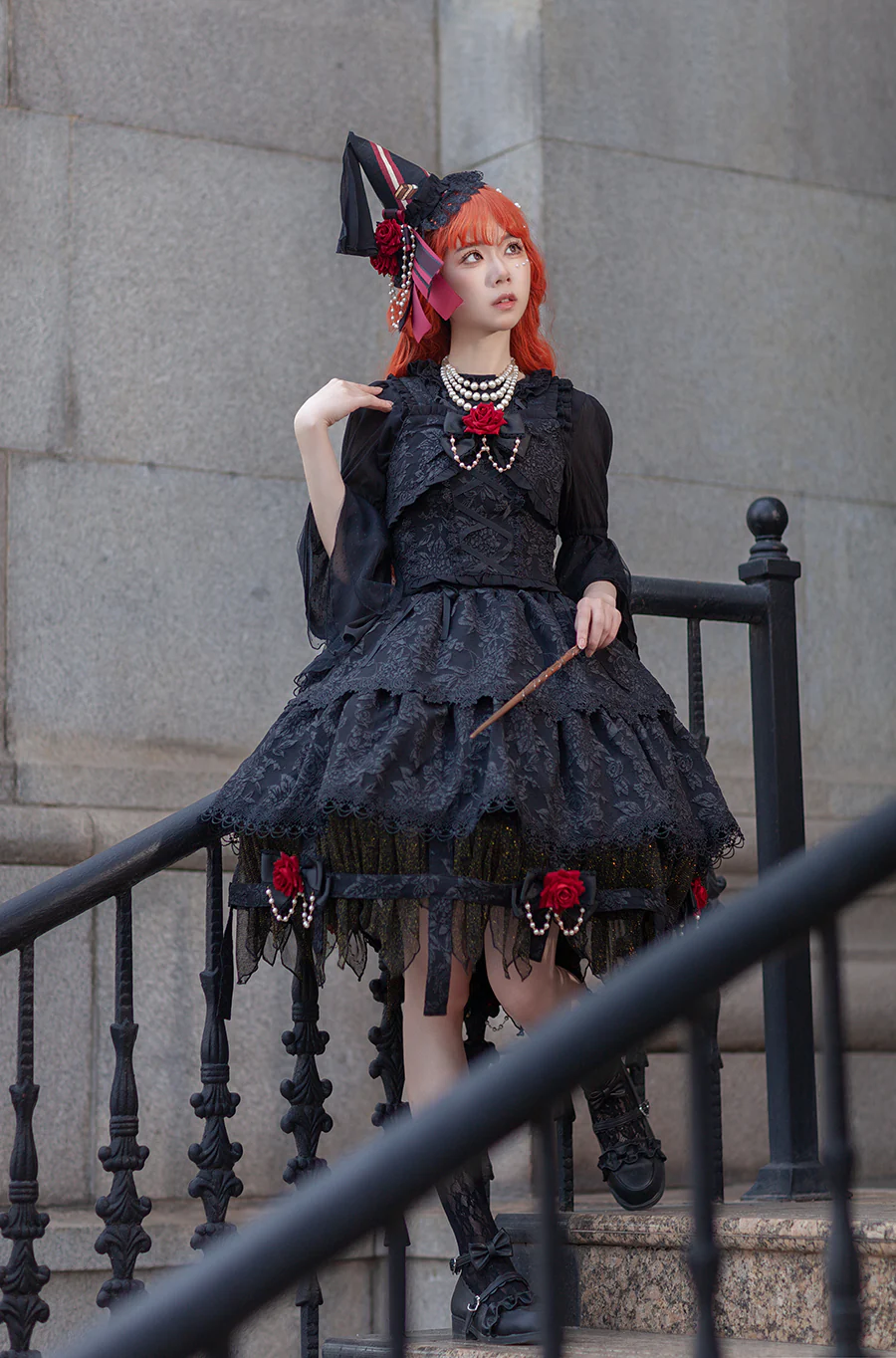 Witch's Apprentice - Gothic Lolita Split Type Black Suit - Image 7