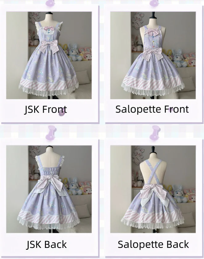 Star Gummies - IP Collaboration Sweet Lolita Dress, Bunny Print & Lace - Image 18