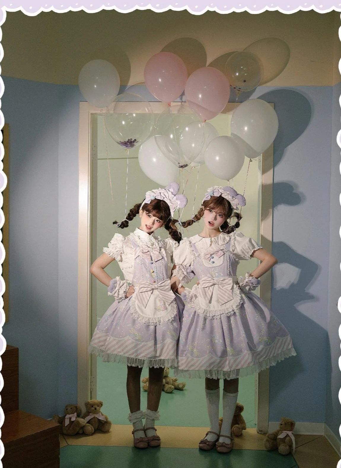 Star Gummies - IP Collaboration Sweet Lolita Dress, Bunny Print & Lace - Image 35