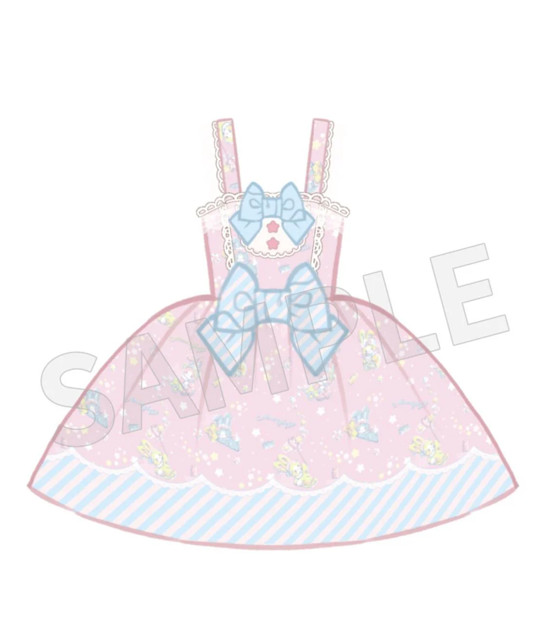 Star Gummies - IP Collaboration Sweet Lolita Dress, Bunny Print & Lace - Image 52