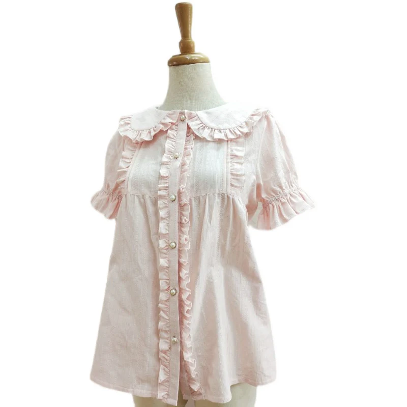 Cotton Sweet Lolita Blouse, Peter Pan Collar - Image 3