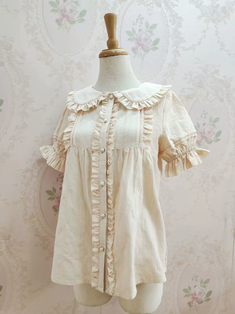 Cotton Sweet Lolita Blouse, Peter Pan Collar - Image 4