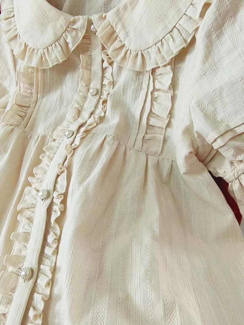 Cotton Sweet Lolita Blouse, Peter Pan Collar - Image 5