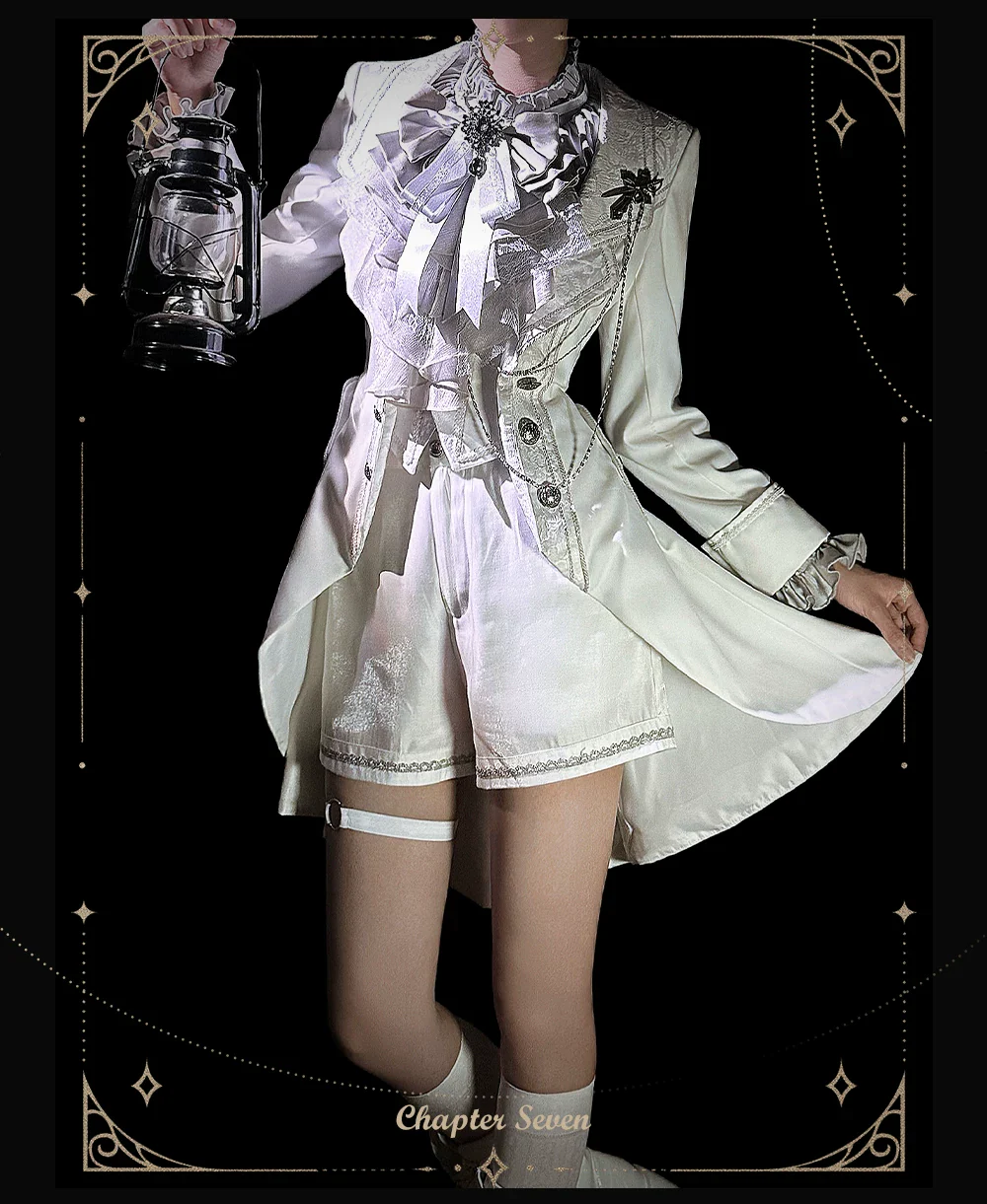 Chapter Seven - Jacquard Faux Two-piece Coat Set, Ruffled Collar Shirt - Image 16