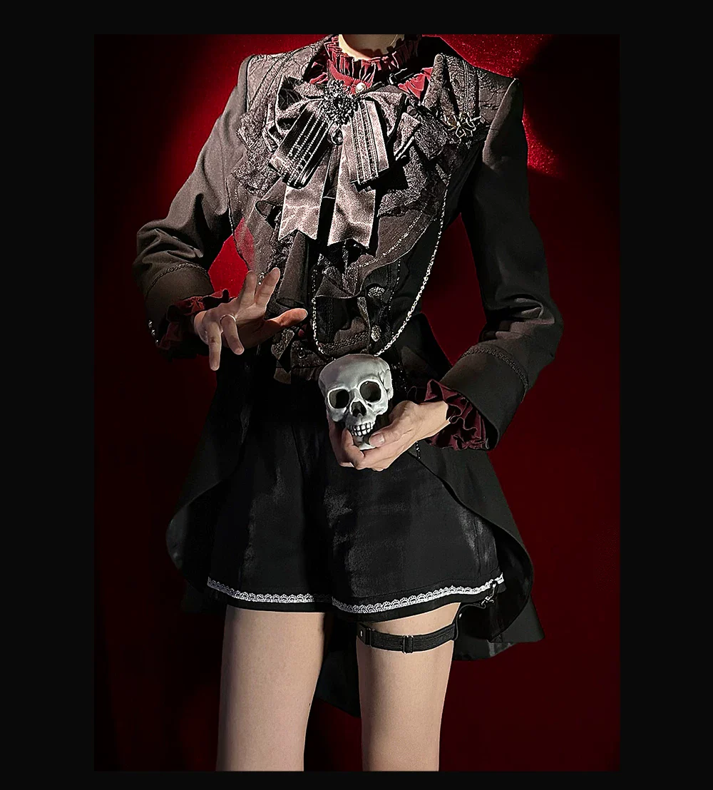 Chapter Seven - Jacquard Faux Two-piece Coat Set, Ruffled Collar Shirt - Image 19
