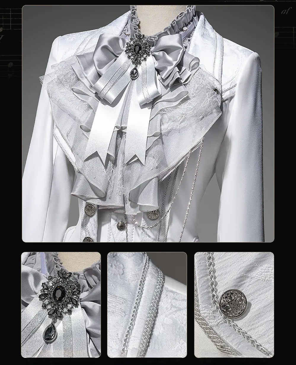 Chapter Seven - Jacquard Faux Two-piece Coat Set, Ruffled Collar Shirt - Image 20