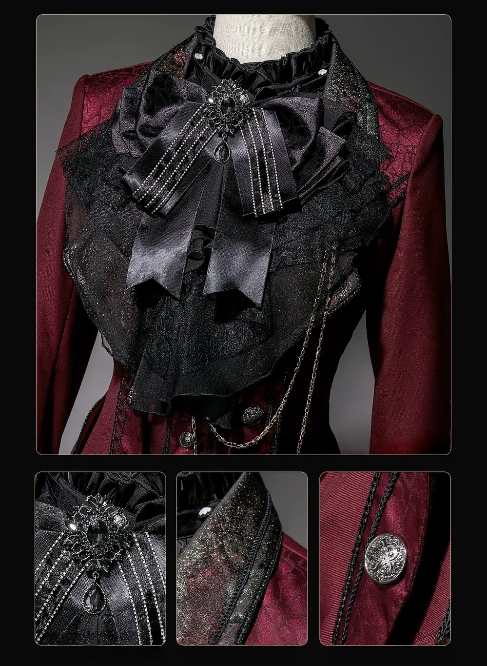 Chapter Seven - Jacquard Faux Two-piece Coat Set, Ruffled Collar Shirt - Image 24