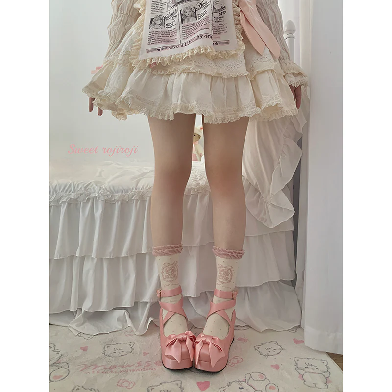 Roji Roji - Kawaii Cotton Lolita Socks Mid-calf Socks - Image 12