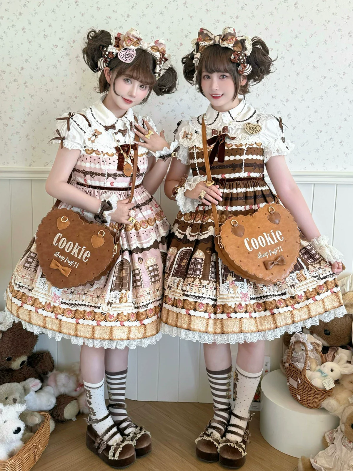Bear Cookies - Kawaii Lolita Bag, Embroidery & Bow - Image 12