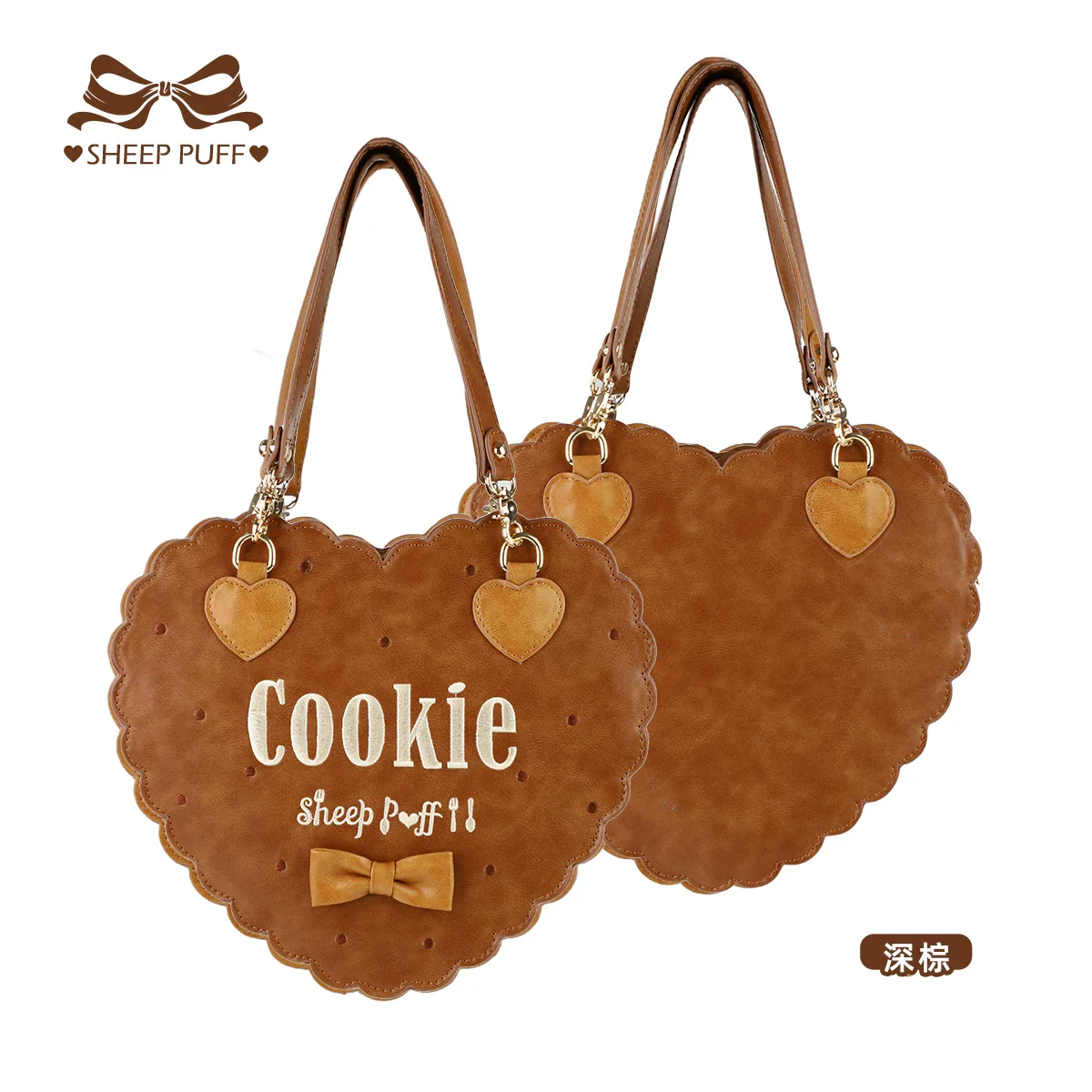 Bear Cookies - Kawaii Lolita Bag, Embroidery & Bow - Image 6