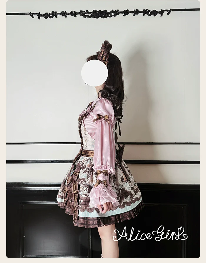 Bear Chocolate Bar - Kawaii Lolita Blouse, Long Sleeve - Image 13