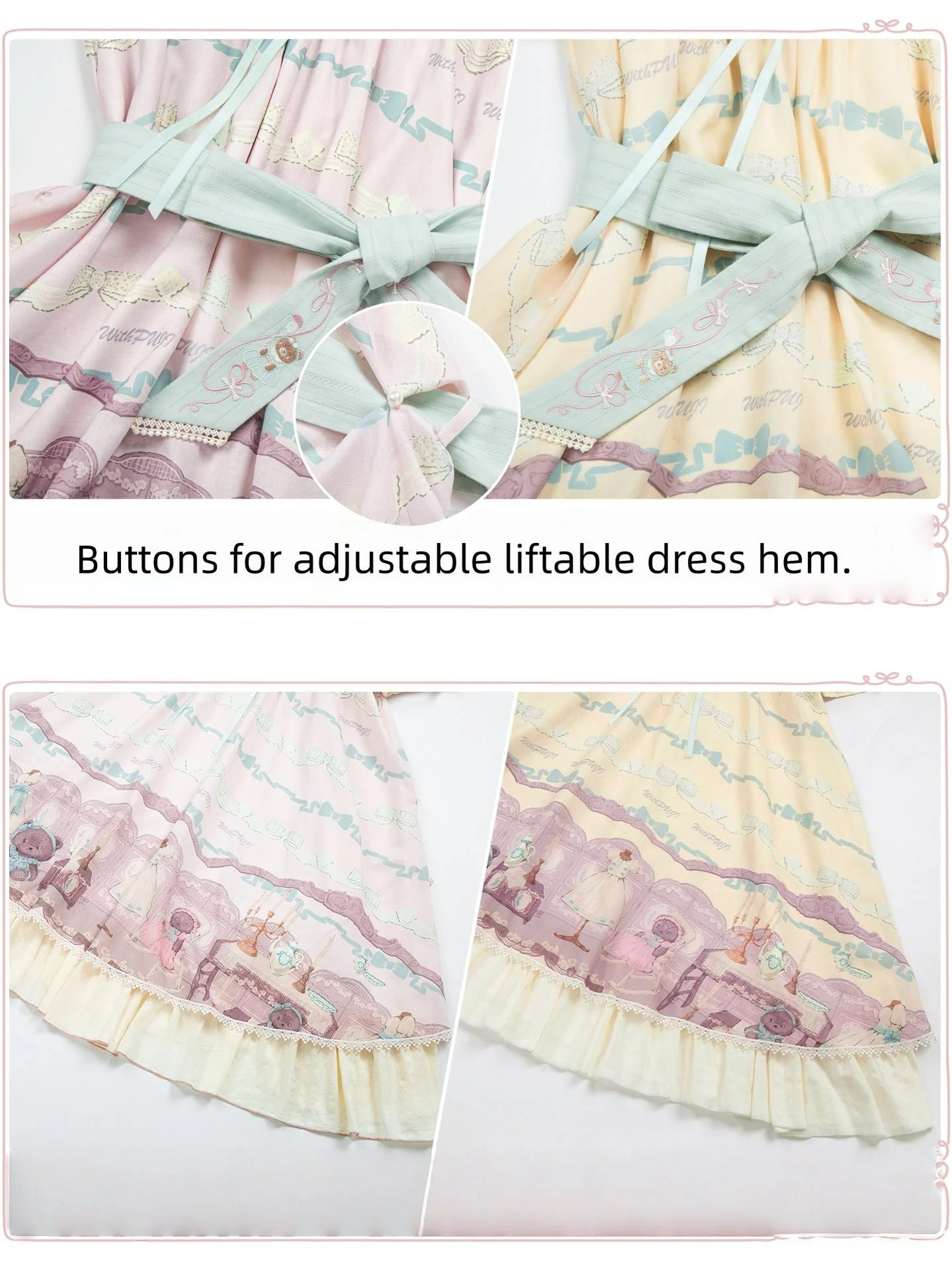 Brown Dollhouse SP - Kawaii Lolita Dollhouse Printed OP Dress with Embroidery - Image 11