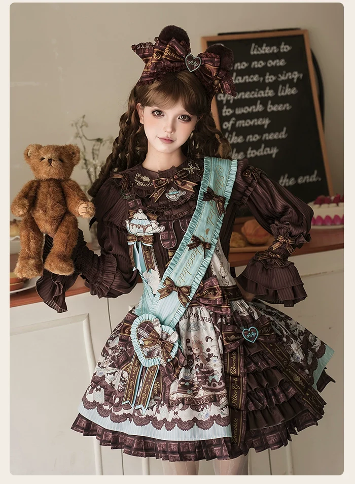 Alice Girl - Bear Chocolate Bar - Kawaii Lolita Headdress Set - Image 7
