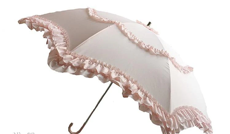 Classic Lolita Parasol, Two-Folded Umbrella for Daily Use - Image 4