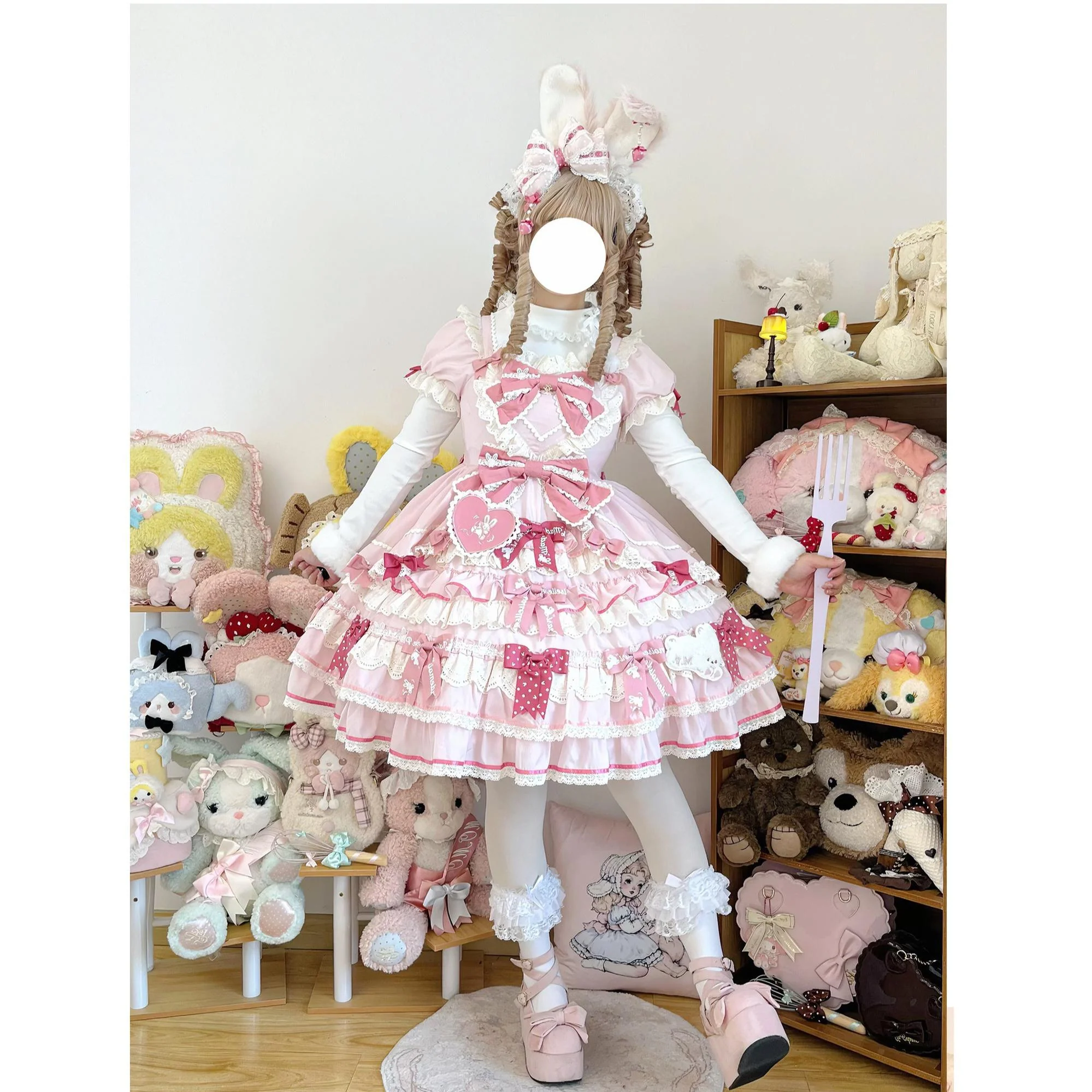 Pom Pom - Kawaii Lolita Winter Innerwear, Fuzzy Cuffs - Image 11