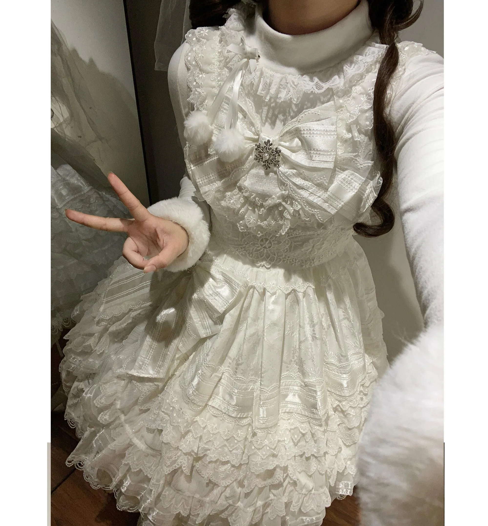Pom Pom - Kawaii Lolita Winter Innerwear, Fuzzy Cuffs - Image 12