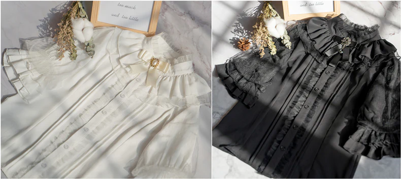 Kencrlo - Dim Moonlight - Classic Lolita Chiffon Yarn Inner Blouse - Image 3