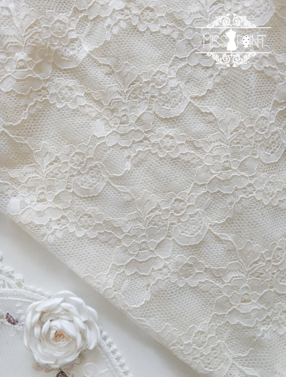 Miss point - Rose Silhouette - Lace Bow KC Lolita Accessories - Image 7