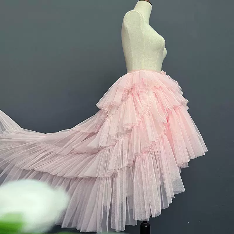 Layered Tulle Lolita Skirt, High-low Hem - Image 4