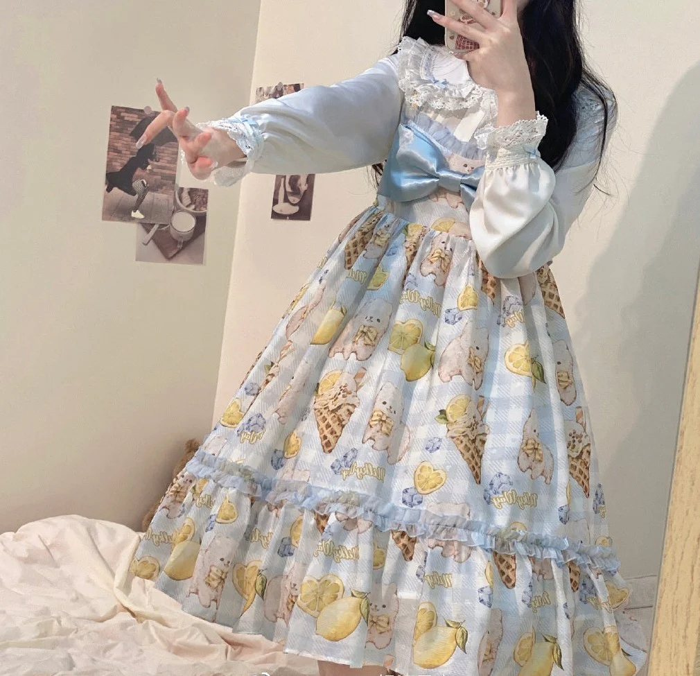 Lemon Puppy Lolita JSK Dress - Image 5