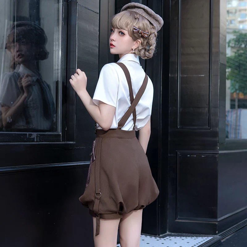 Ouji Lolita Brown Short & Shirt Set - Image 13