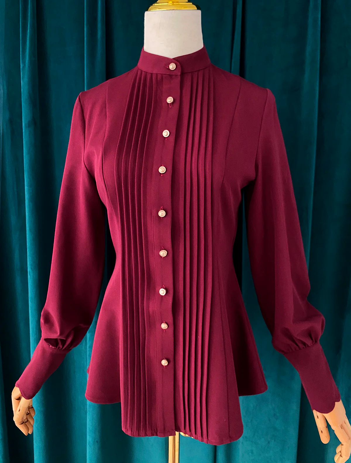 Elegant Lolita Mutton Sleeve Stand Collar Blouse - Image 21