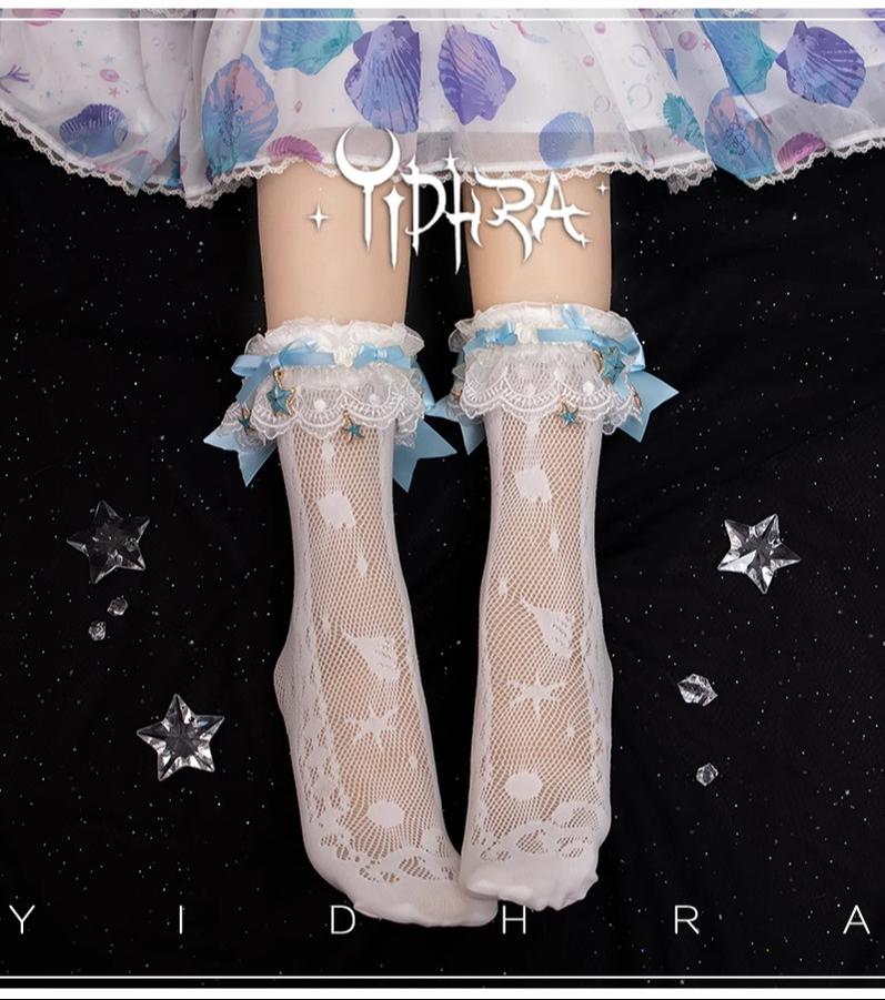 Yidhra - Lolita Ankle Socks Detachable Sock Cuffs With Bow/Pendant - Image 4