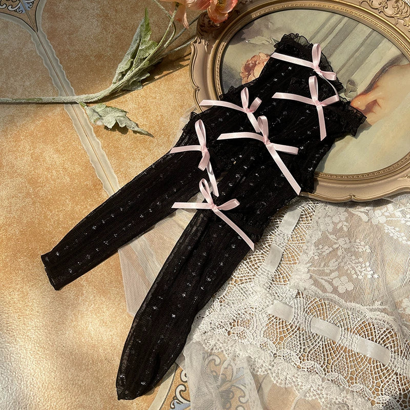 Sweet Lolita Mid-Calf Socks 3-Layer Lace Mesh Fairy Thin Socks - Image 13