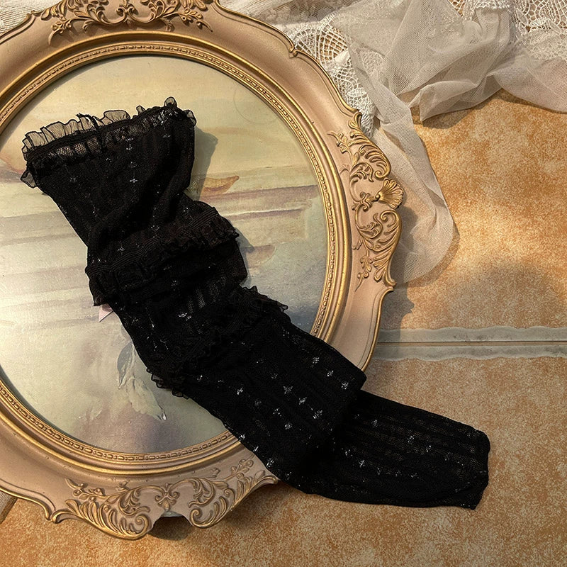 Sweet Lolita Mid-Calf Socks 3-Layer Lace Mesh Fairy Thin Socks - Image 14
