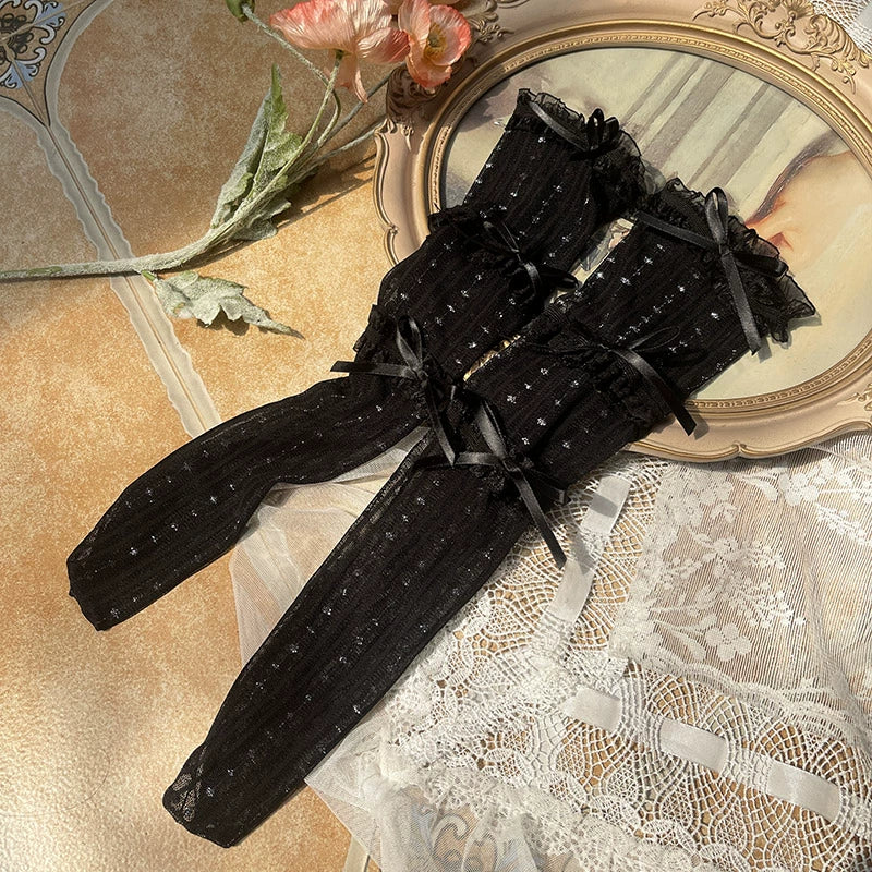 Sweet Lolita Mid-Calf Socks 3-Layer Lace Mesh Fairy Thin Socks - Image 15