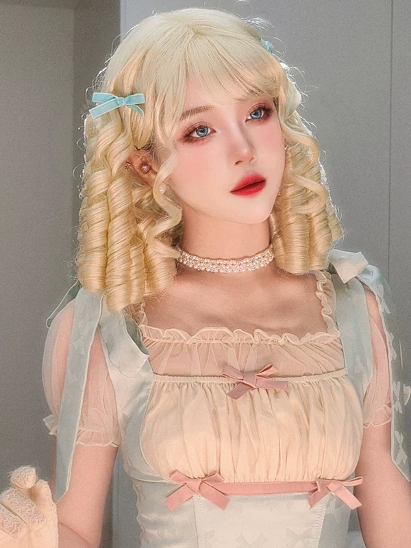 Lolita Roman Roll Wig, Shape-Resistant Fiber - Image 4