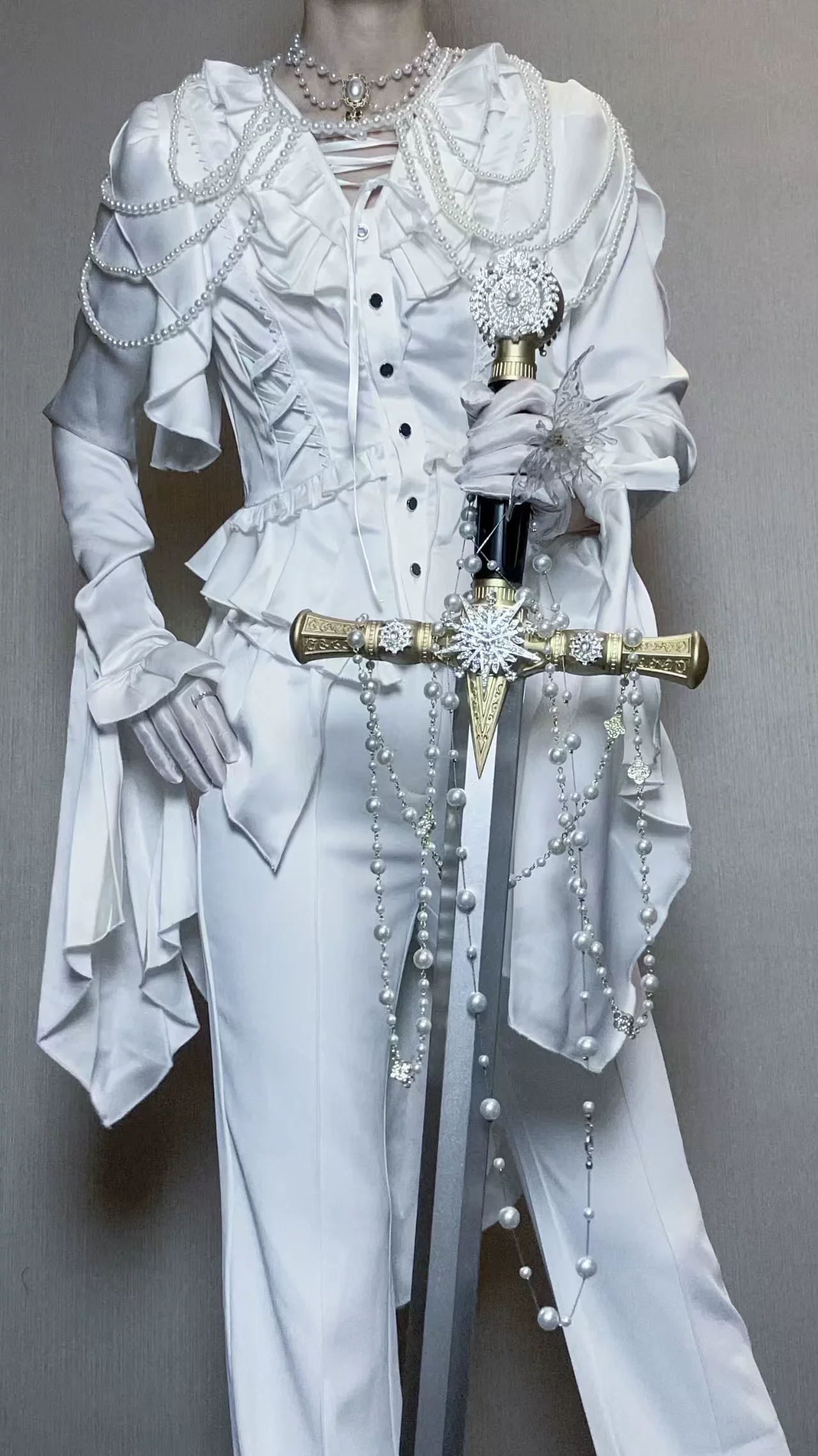Abyssal Echo - Mermaid Inspired Ouji Lolita Shirt & Side Zipper SK Dress - Image 30