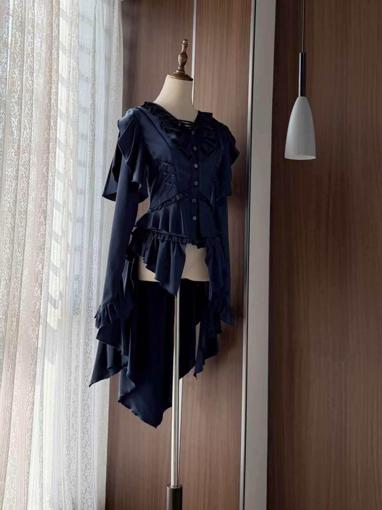 Abyssal Echo - Mermaid Inspired Ouji Lolita Shirt & Side Zipper SK Dress - Image 5