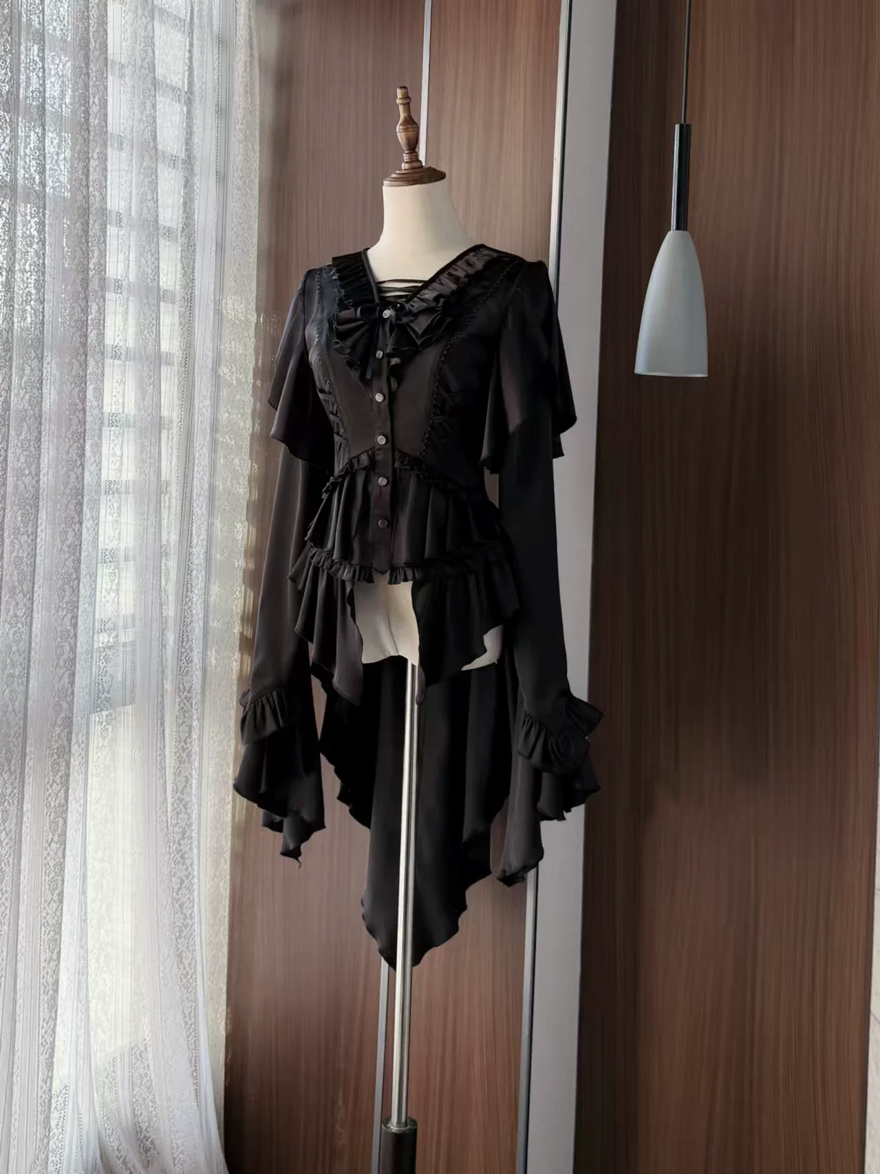 Abyssal Echo - Mermaid Inspired Ouji Lolita Shirt & Side Zipper SK Dress - Image 7