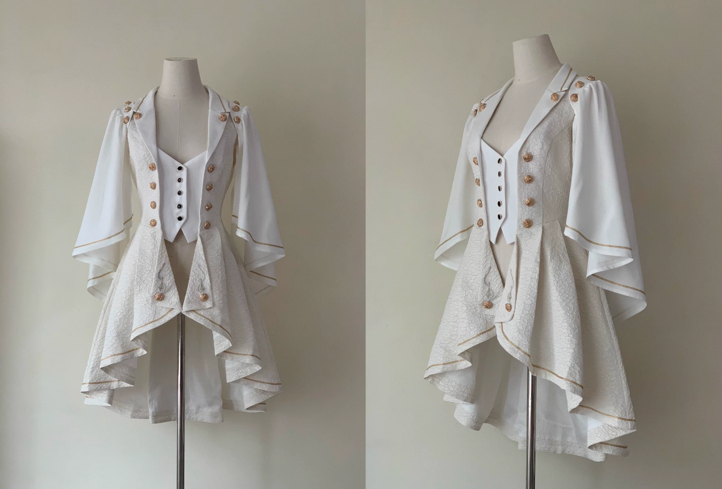 SilentMars - Fallen Moon Rule - Military Lolita Shirt Set Retro Knight Style Blouse - Image 47