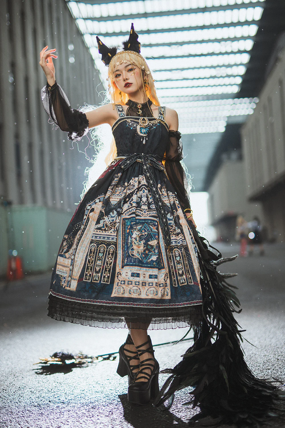 Dusk Bester - Egyptian Lolita Halter Attached Sleeve Blouse - Image 25