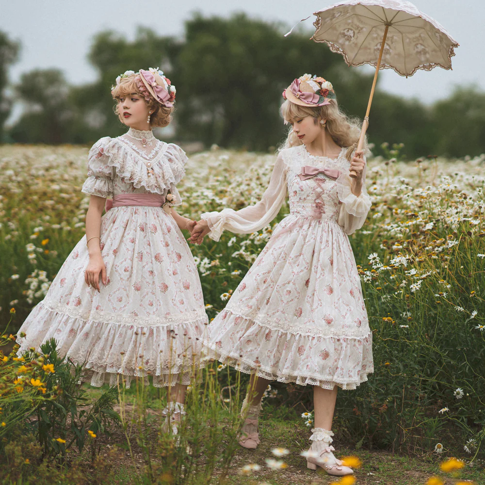Woody Rose - Classic Elegant Floral Lolita OP Dress - Image 3