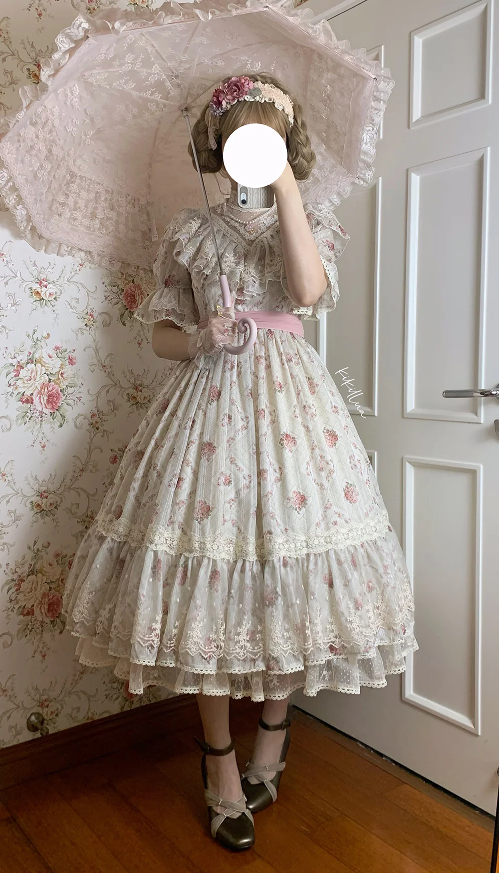 Woody Rose - Classic Elegant Floral Lolita OP Dress - Image 6