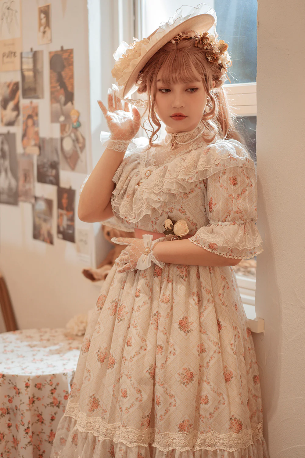 Woody Rose - Classic Elegant Floral Lolita OP Dress - Image 7