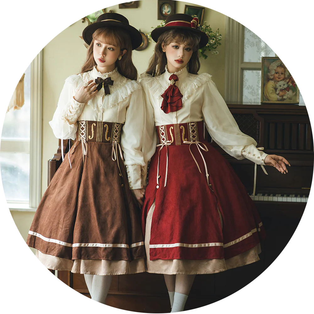 Golden Movement - Elegant Lolita Fishbone Skirt Customized - Image 8