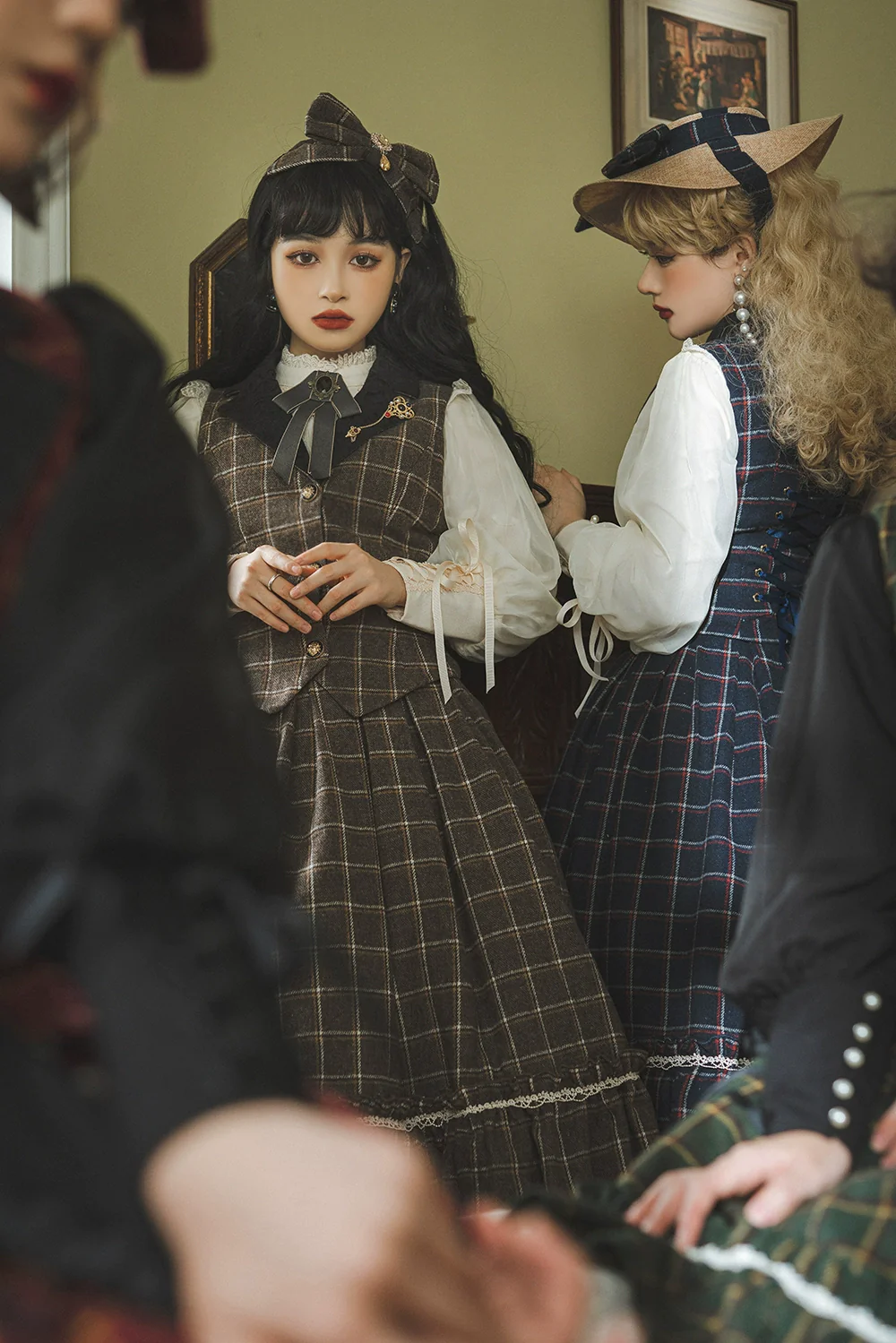 Rose - Elegant Lolita Fishbone Grid Skirt Customized - Image 12