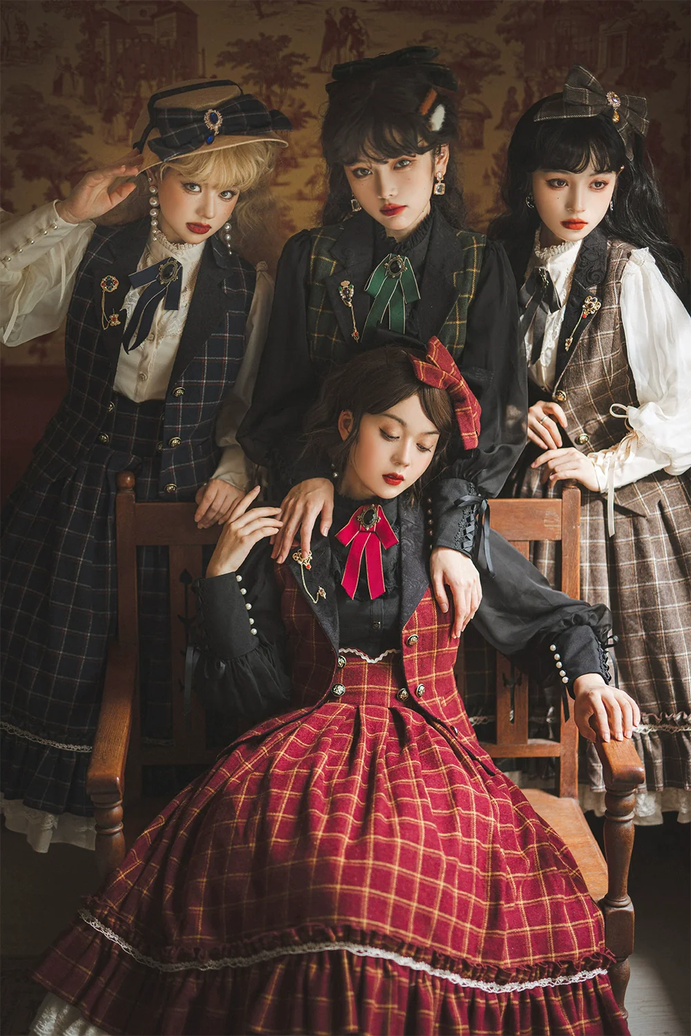 Rose - Elegant Lolita Fishbone Grid Skirt Customized - Image 2