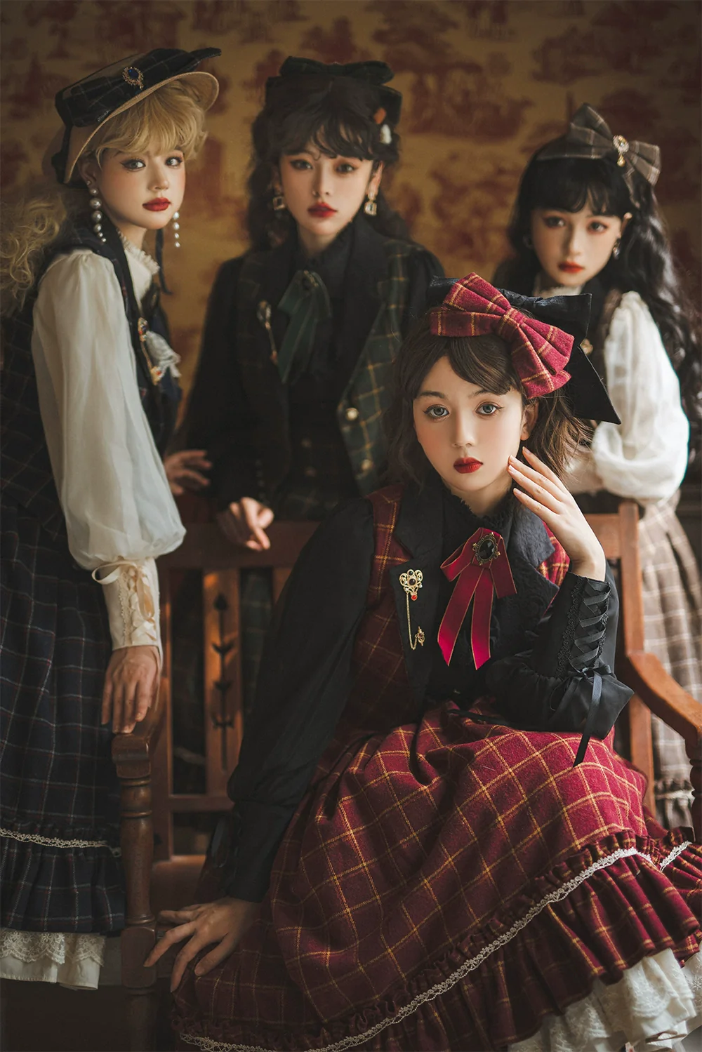 Rose - Elegant Lolita Fishbone Grid Skirt Customized - Image 3