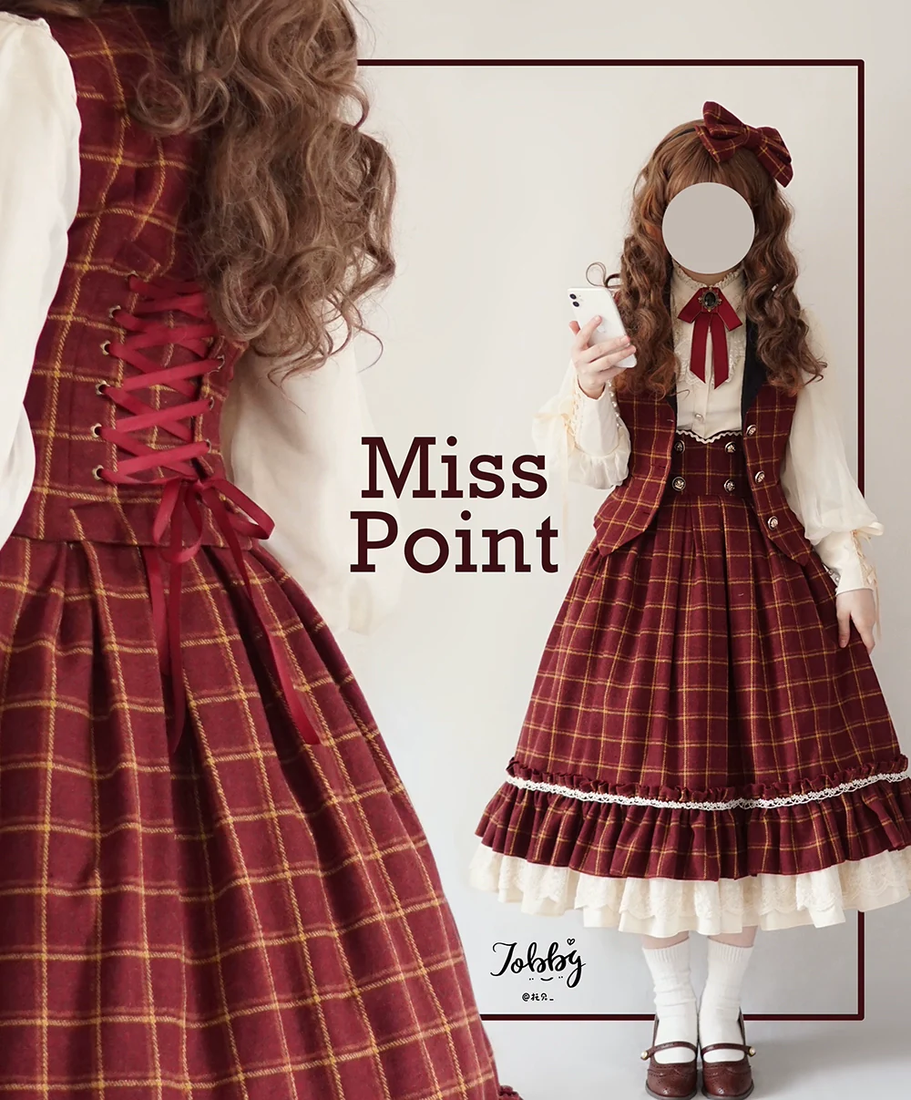 Rose - Elegant Lolita Fishbone Grid Skirt Customized - Image 30