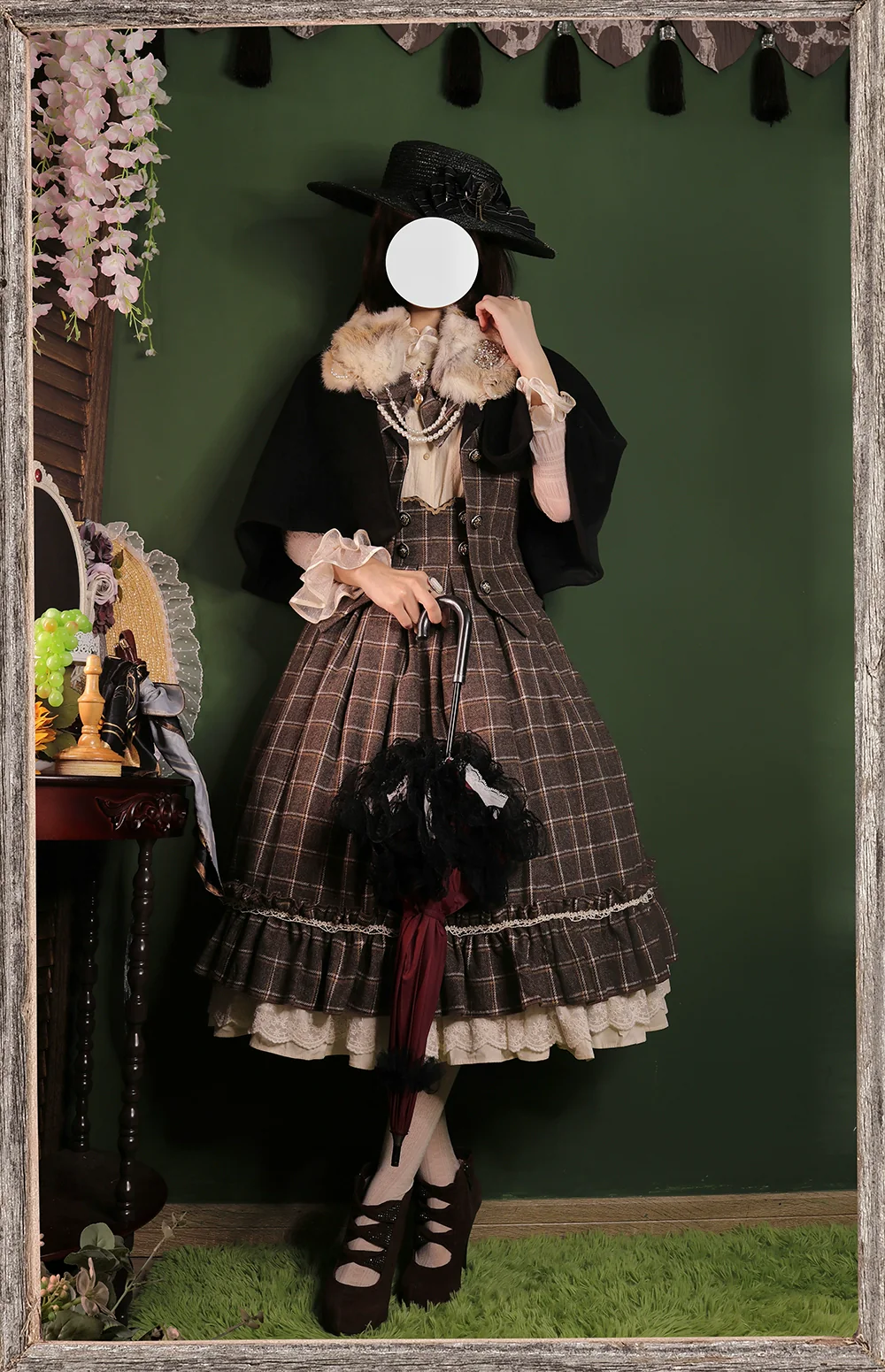 Rose - Elegant Lolita Fishbone Grid Skirt Customized - Image 50