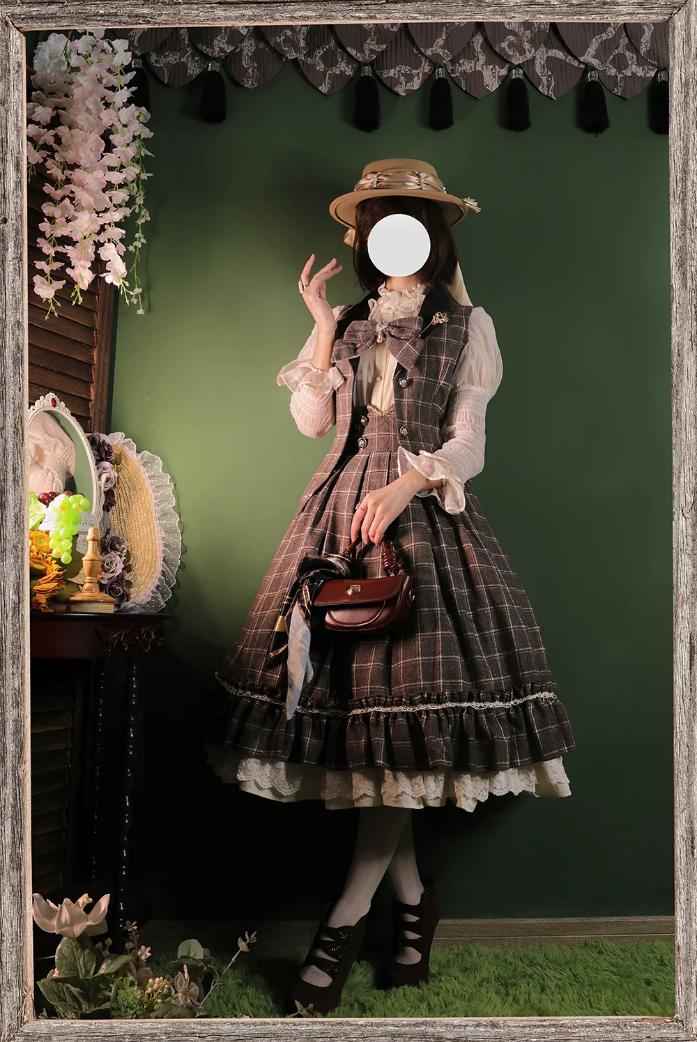 Rose - Elegant Lolita Fishbone Grid Skirt Customized - Image 55