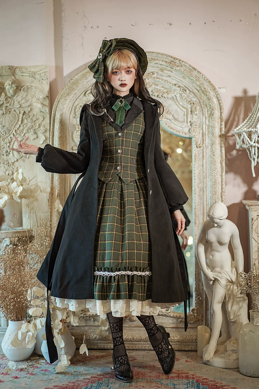 Rose - Elegant Lolita Fishbone Grid Skirt Customized - Image 56