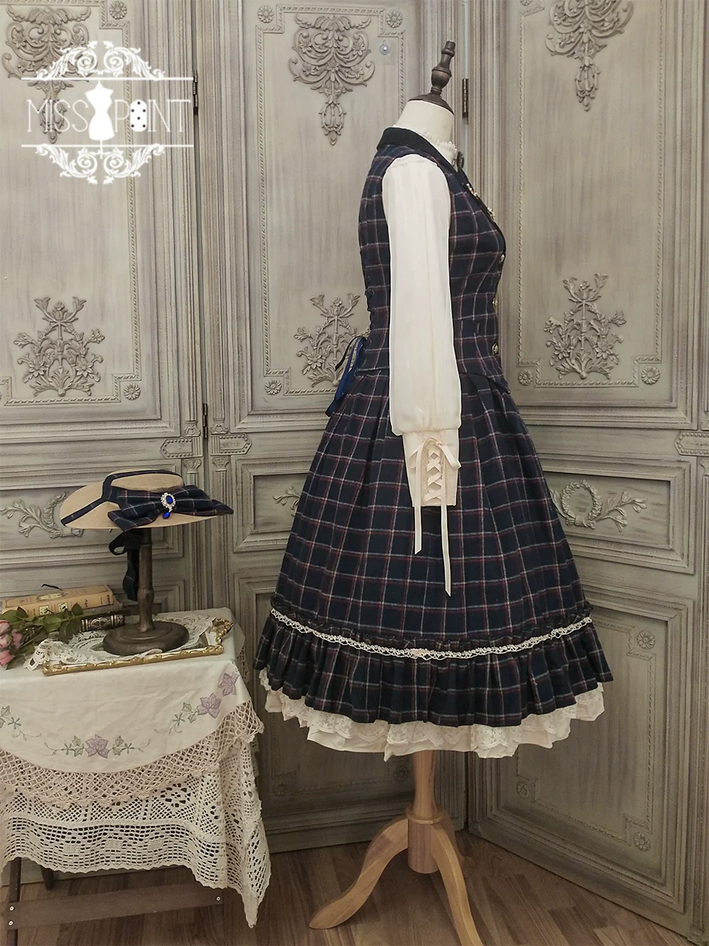 Rose - Elegant Lolita Fishbone Grid Skirt Customized - Image 77