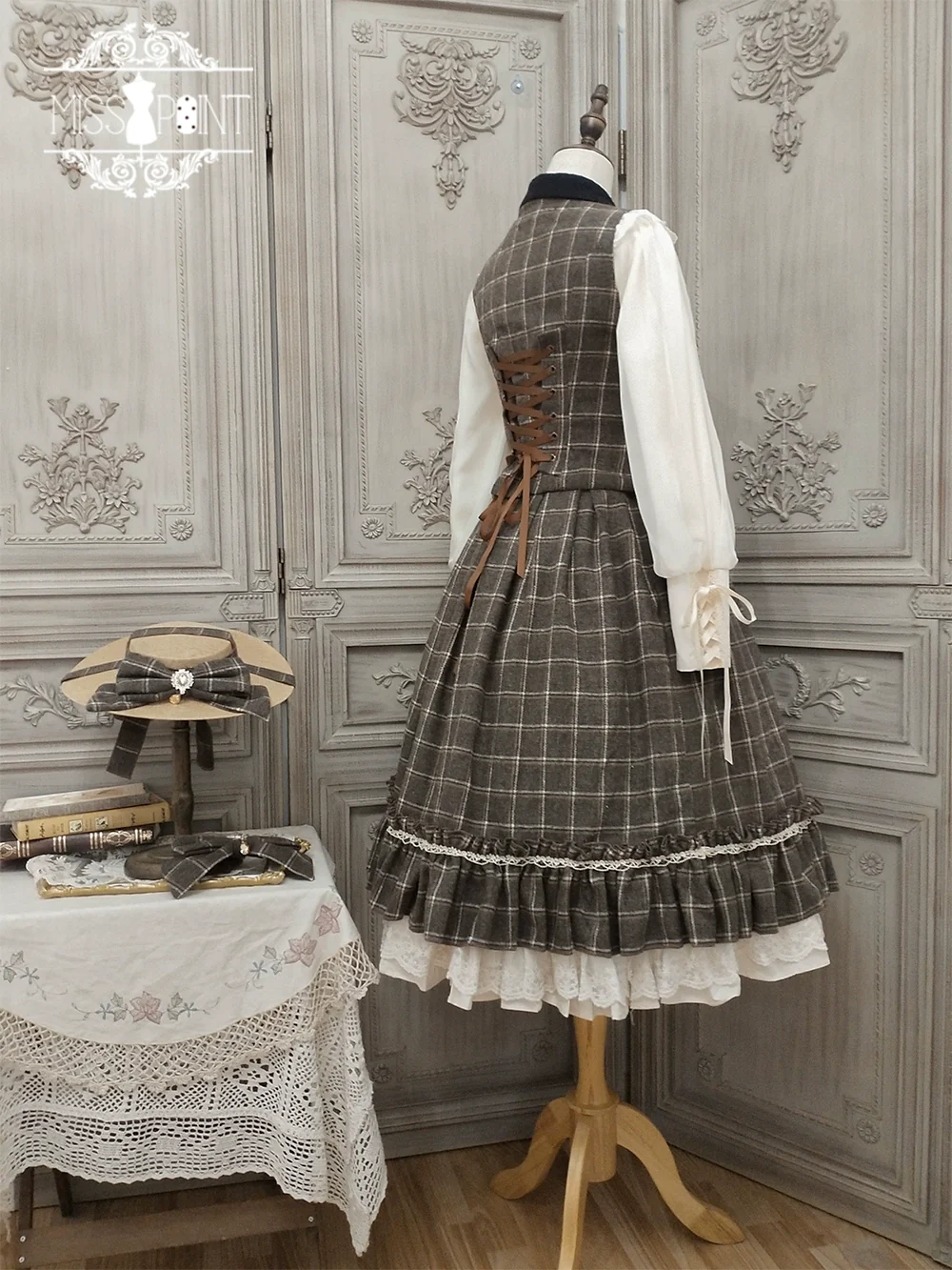 Rose - Elegant Lolita Fishbone Grid Skirt Customized - Image 81