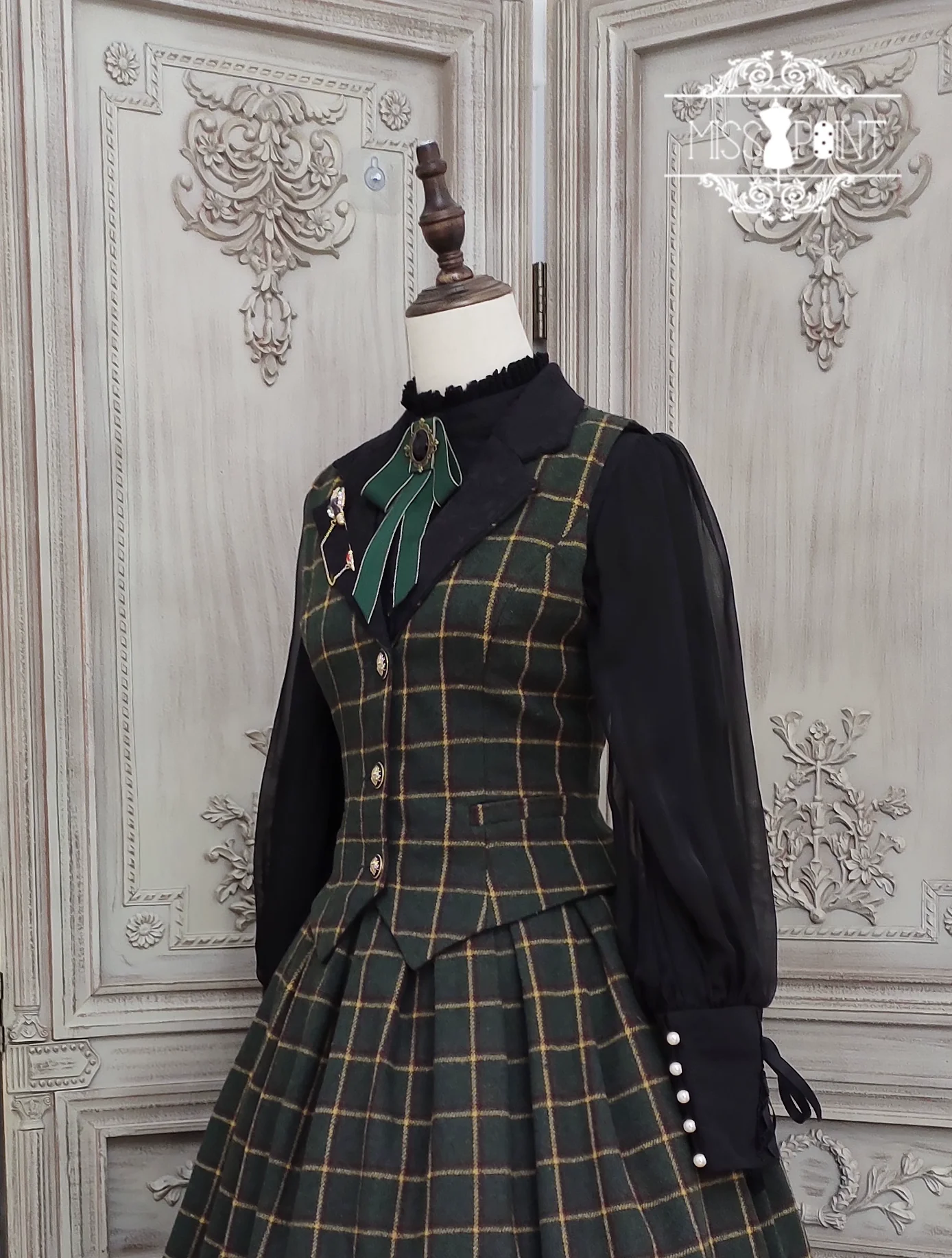 Rose - Elegant Lolita Fishbone Grid Skirt Customized - Image 86